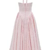 Marilyn Strawberry Shortcake Gingham Halter Midi Sundress