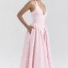 Marilyn Strawberry Shortcake Gingham Halter Midi Sundress