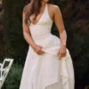 Marilyn White Cotton Halter Midi Sundress