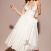 Marilyn White Cotton Halter Midi Sundress