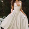 Marilyn White Cotton Halter Midi Sundress