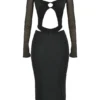Marina Black Cutout Midi Dress