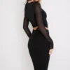 Marina Black Cutout Midi Dress