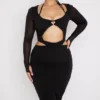 Marina Black Cutout Midi Dress