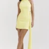 Marla Lemon Halter Mini Dress