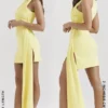 Marla Lemon Halter Mini Dress