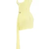 Marla Lemon Halter Mini Dress