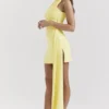 Marla Lemon Halter Mini Dress