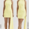 Marla Lemon Halter Mini Dress