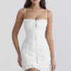 Marlene White Cotton Broderie Anglais Mini Dress