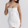 Marlene White Cotton Broderie Anglais Mini Dress