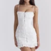 Marlene White Cotton Broderie Anglais Mini Dress