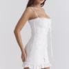 Marlene White Cotton Broderie Anglais Mini Dress