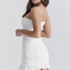 Marlene White Cotton Broderie Anglais Mini Dress