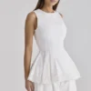 Marnie White Cotton Fitted Lace-Trim Top
