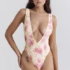 Martinique Floral Print Plunge Swimsuit