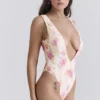 Martinique Floral Print Plunge Swimsuit