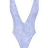 Martinique Lavender Paisley Plunge Swimsuit