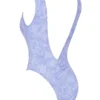 Martinique Lavender Paisley Plunge Swimsuit