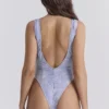 Martinique Lavender Paisley Plunge Swimsuit