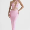 Mathilda Pink Lace Trim Maxi Skirt