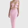 Mathilda Pink Lace Trim Maxi Skirt