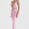Mathilda Pink Lace Trim Maxi Skirt