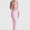 Mathilda Pink Lace Trim Maxi Skirt