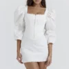 Matilda White Puff Sleeve Corset Dress