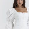 Matilda White Puff Sleeve Corset Dress