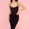 Maya Black Ruched Midi Dress