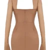 Mayara Mocha Structured Corset Mini Dress