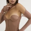 Mayara Mocha Structured Corset Mini Dress