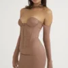 Mayara Mocha Structured Corset Mini Dress