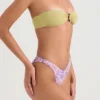 Delphi Violet Floral Ruched Bikini Bottom