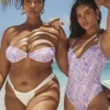 Medea Violet Floral Bandeau Bikini Top