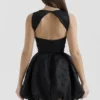 Melika Black Backless Embroidered Mini Puffball Dress
Melika Black Backless Embroidered Mini Puffball Dress