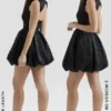 Melika Black Backless Embroidered Mini Puffball Dress
Melika Black Backless Embroidered Mini Puffball Dress