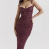 Melina Mulberry Lace Midi Dress