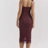 Melina Mulberry Lace Midi Dress