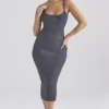 Meliora Charcoal Knit Midi Dress