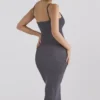 Meliora Charcoal Knit Midi Dress
