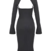 Meliora Charcoal Knit Midi Dress