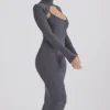 Meliora Charcoal Knit Midi Dress