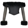 Merle Black Faux Fur Trim Corset