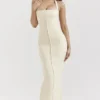 Mia Ecru Halter Maxi Dress