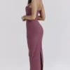 Mia Mulberry Twill Halter Maxi Dress