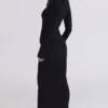 Mila Black Flute Sleeve Maxi Dress