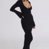 Mila Black Flute Sleeve Maxi Dress