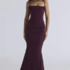 Milena Dark Cherry Corset Maxi Dress
